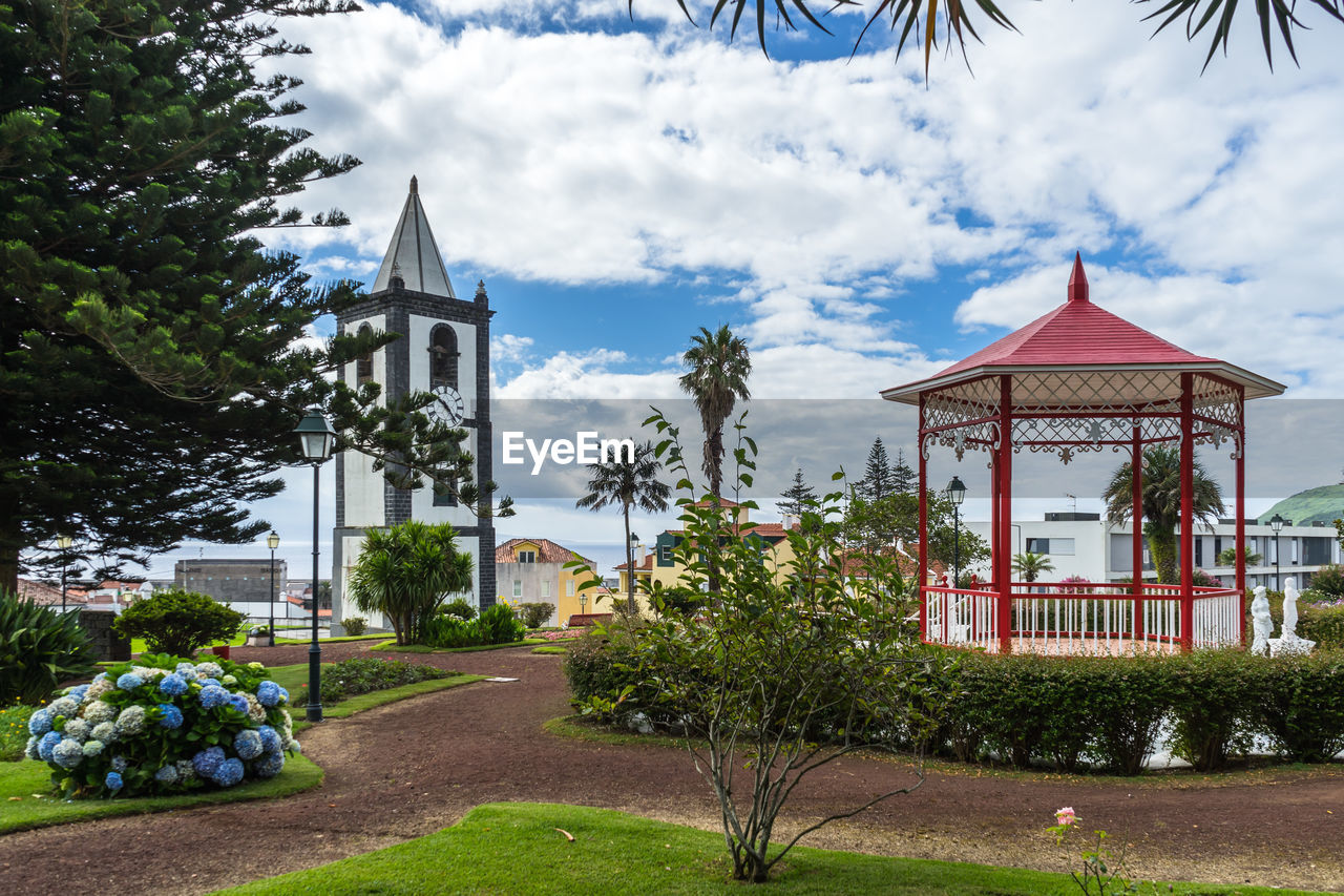 A picturesque public park in horta, faial, azores