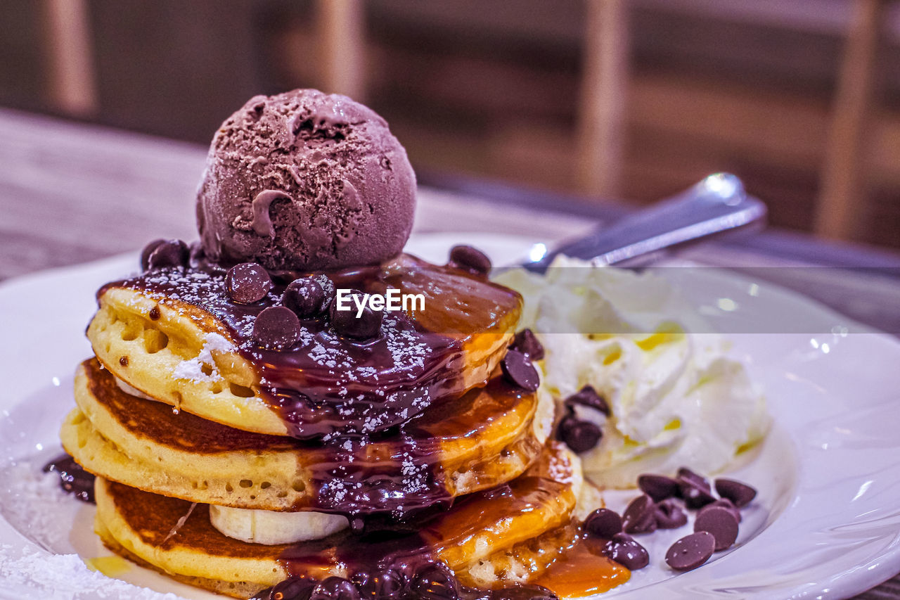 Decadent delights indulging in chocolate kahlua pancakes with espresso mascarpone 