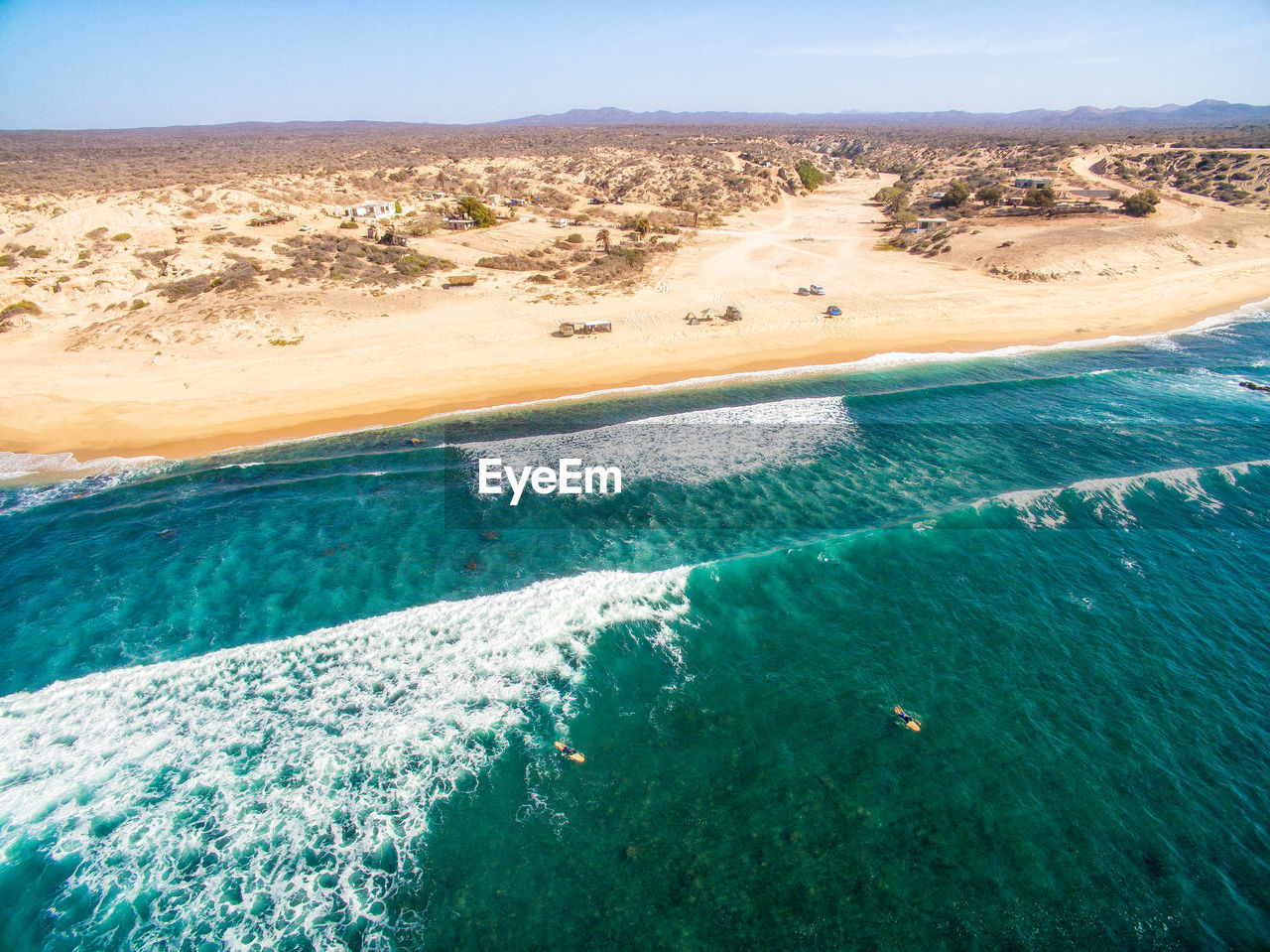 High angle view of sea against sky