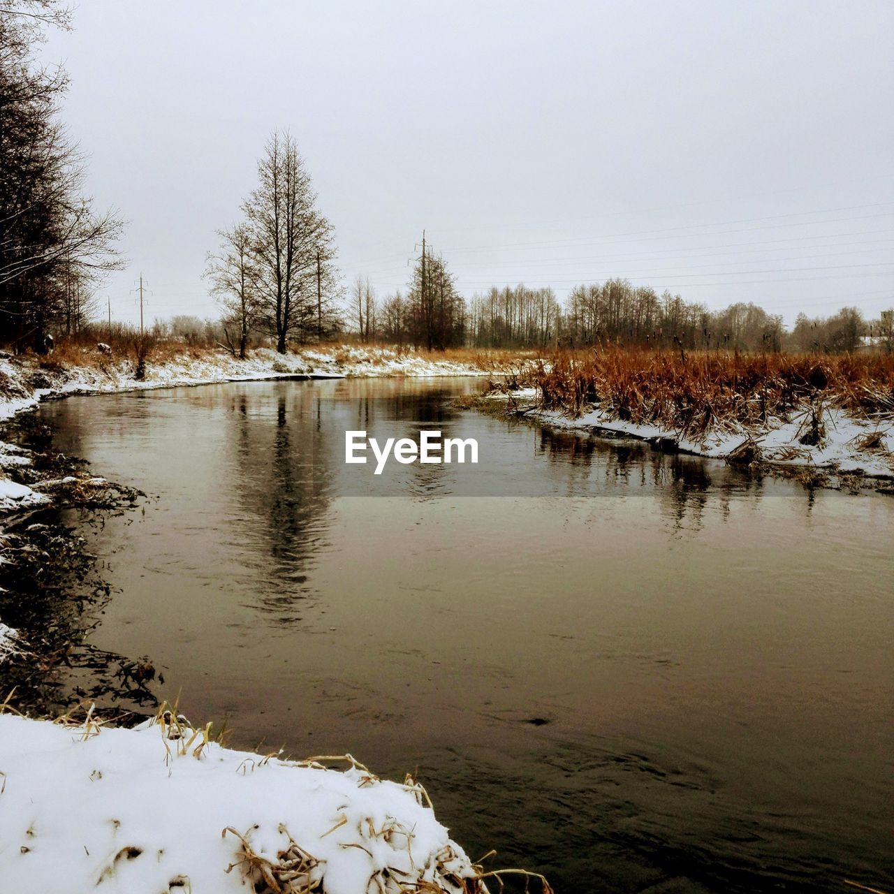 SCENIC VIEW OF LAKE IN WINTER