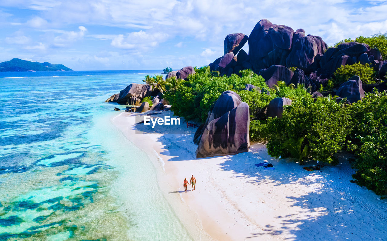 high angle view of beach