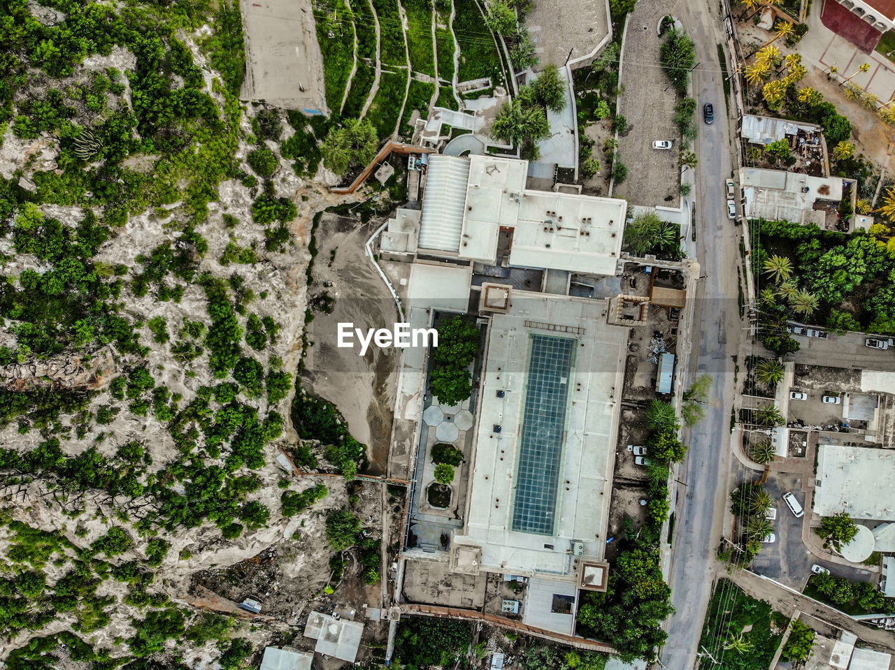 HIGH ANGLE VIEW OF BUILDINGS