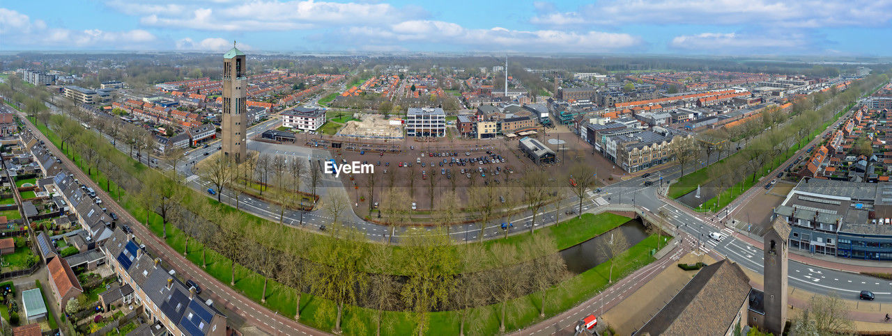 high angle view of cityscape