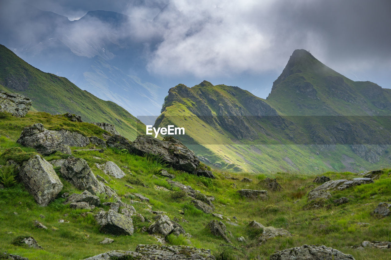 Scenic view of mountains against sky