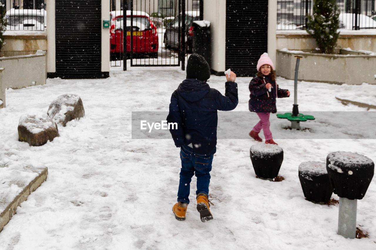 Children playing in the snow