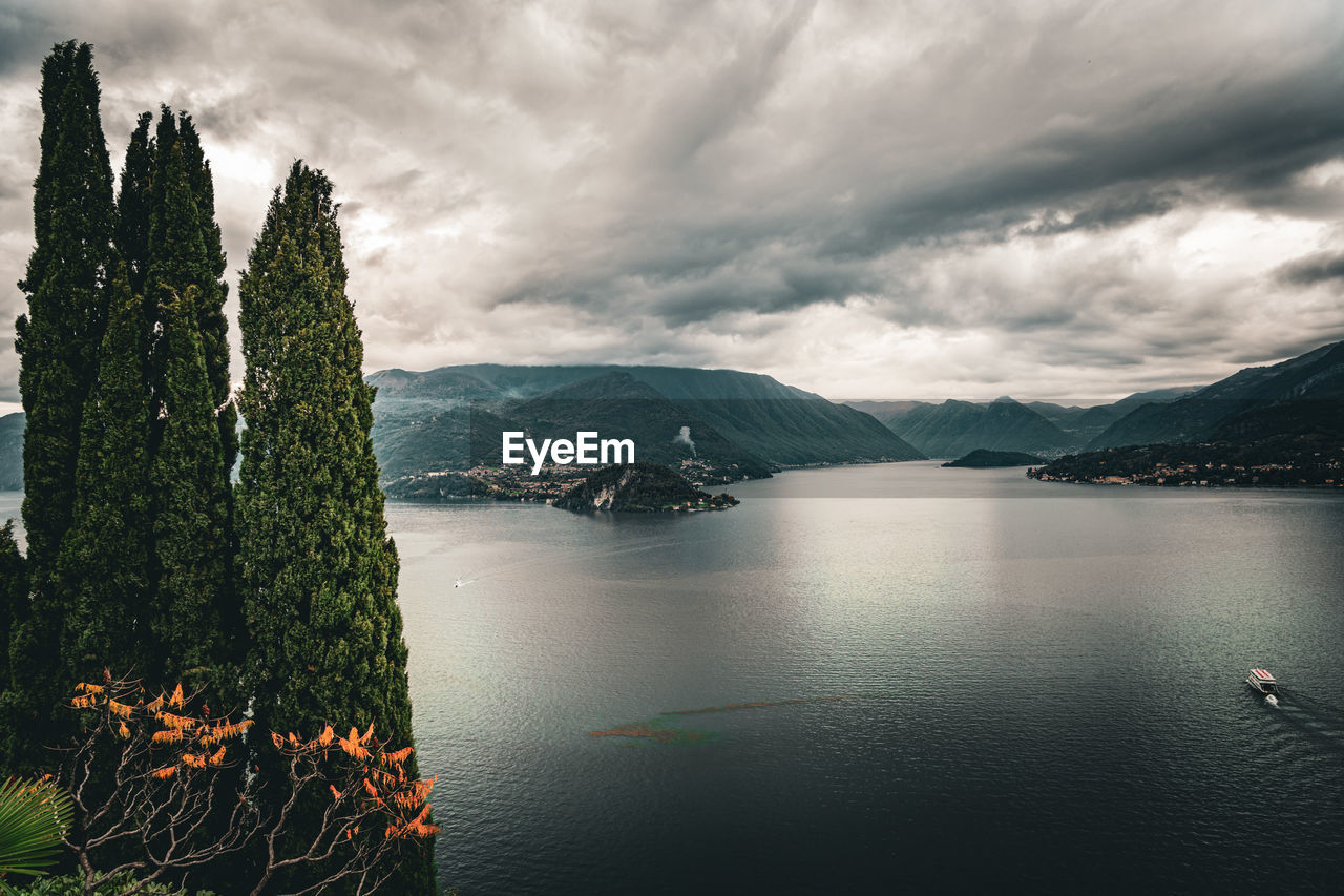 Bellagio and lake como view from varenna castle