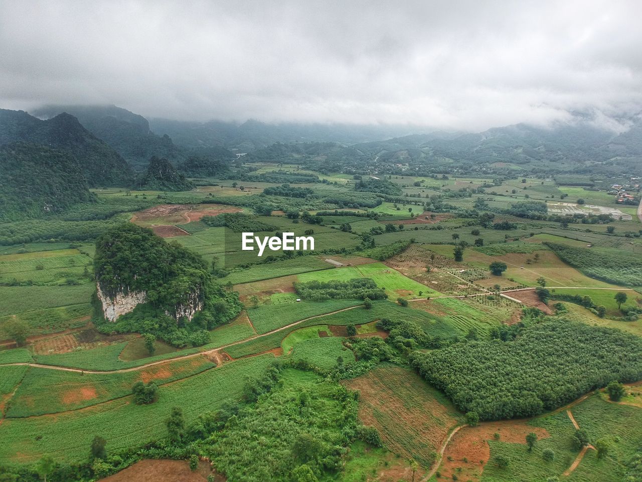 AERIAL VIEW OF AGRICULTURAL LANDSCAPE