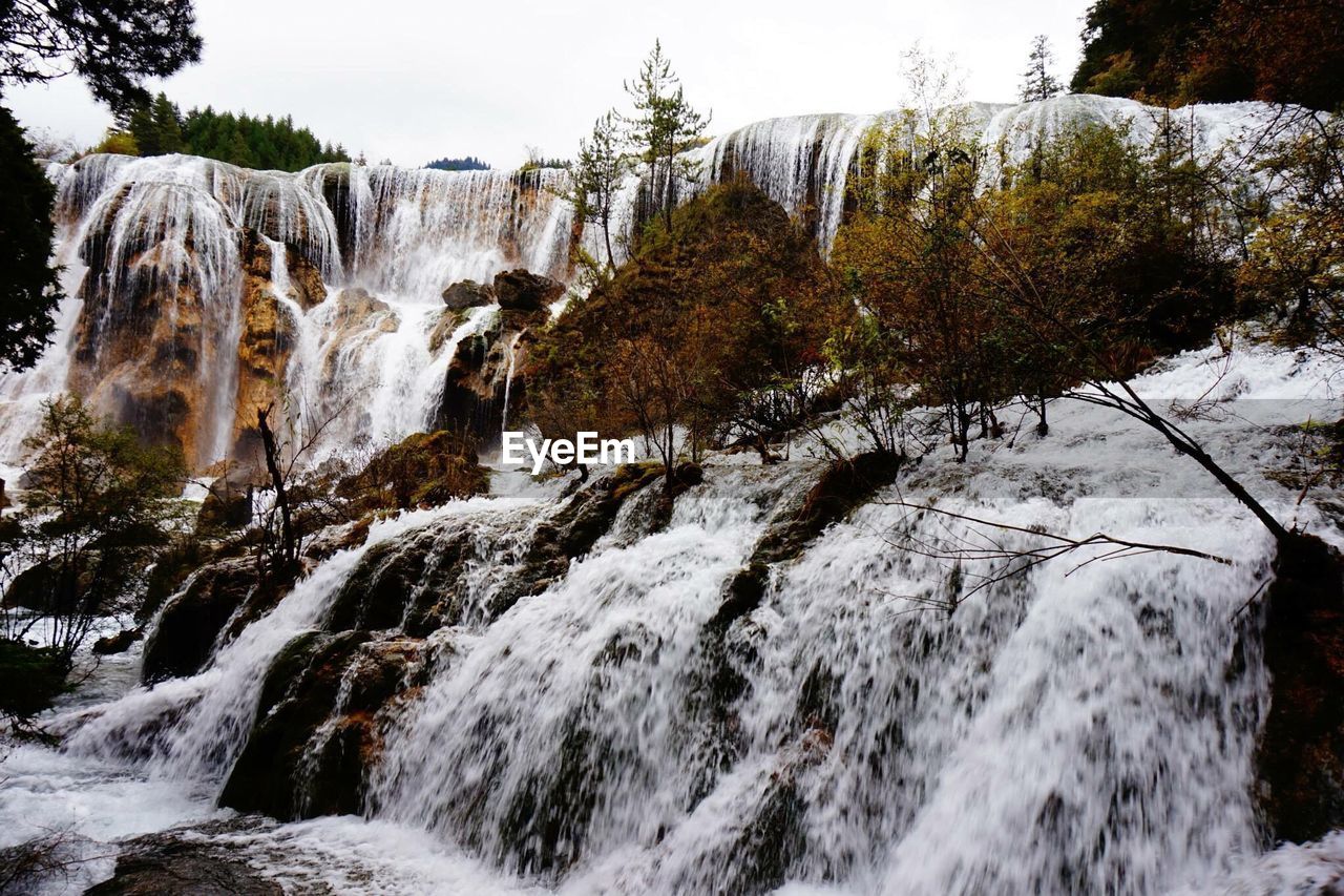 Scenic view of waterfall