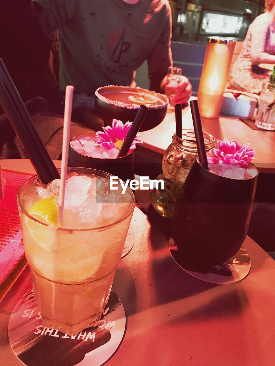 CLOSE-UP OF BEER IN GLASSES ON TABLE