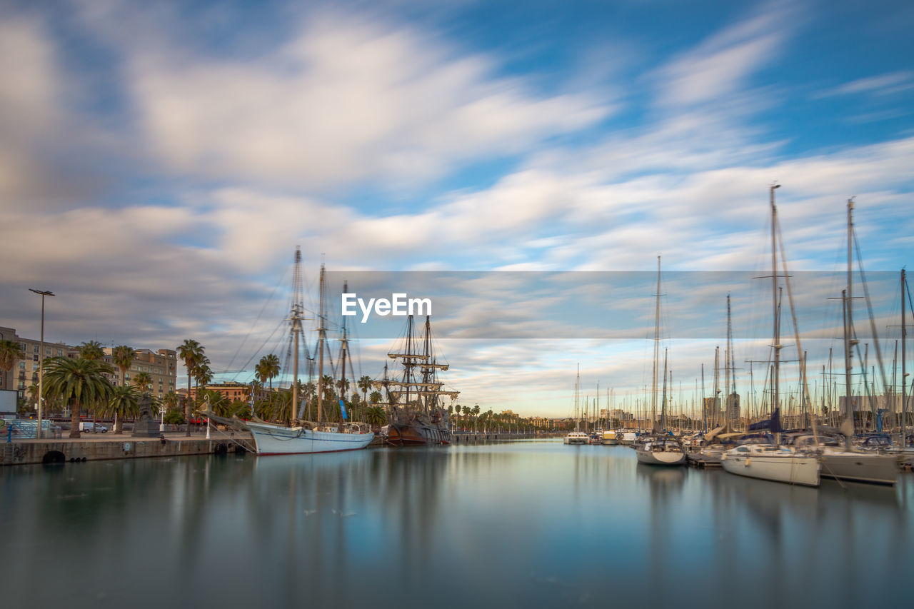 Sailboats in marina