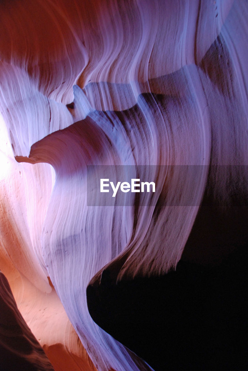 Low angle view of rock formations at antelope canyon