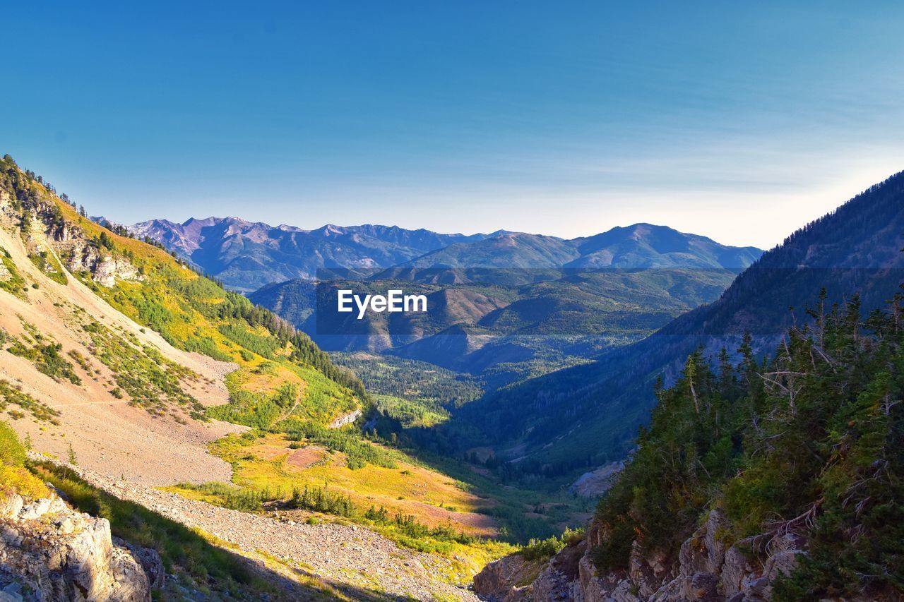 Timpanogos hiking trail landscape views in uinta wasatch cache national forest utah