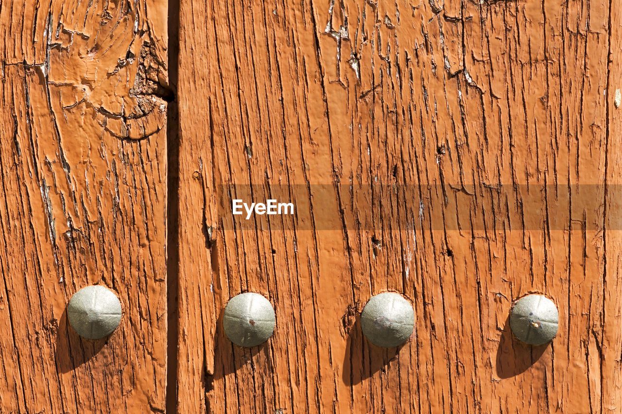 Full frame of old wooden door