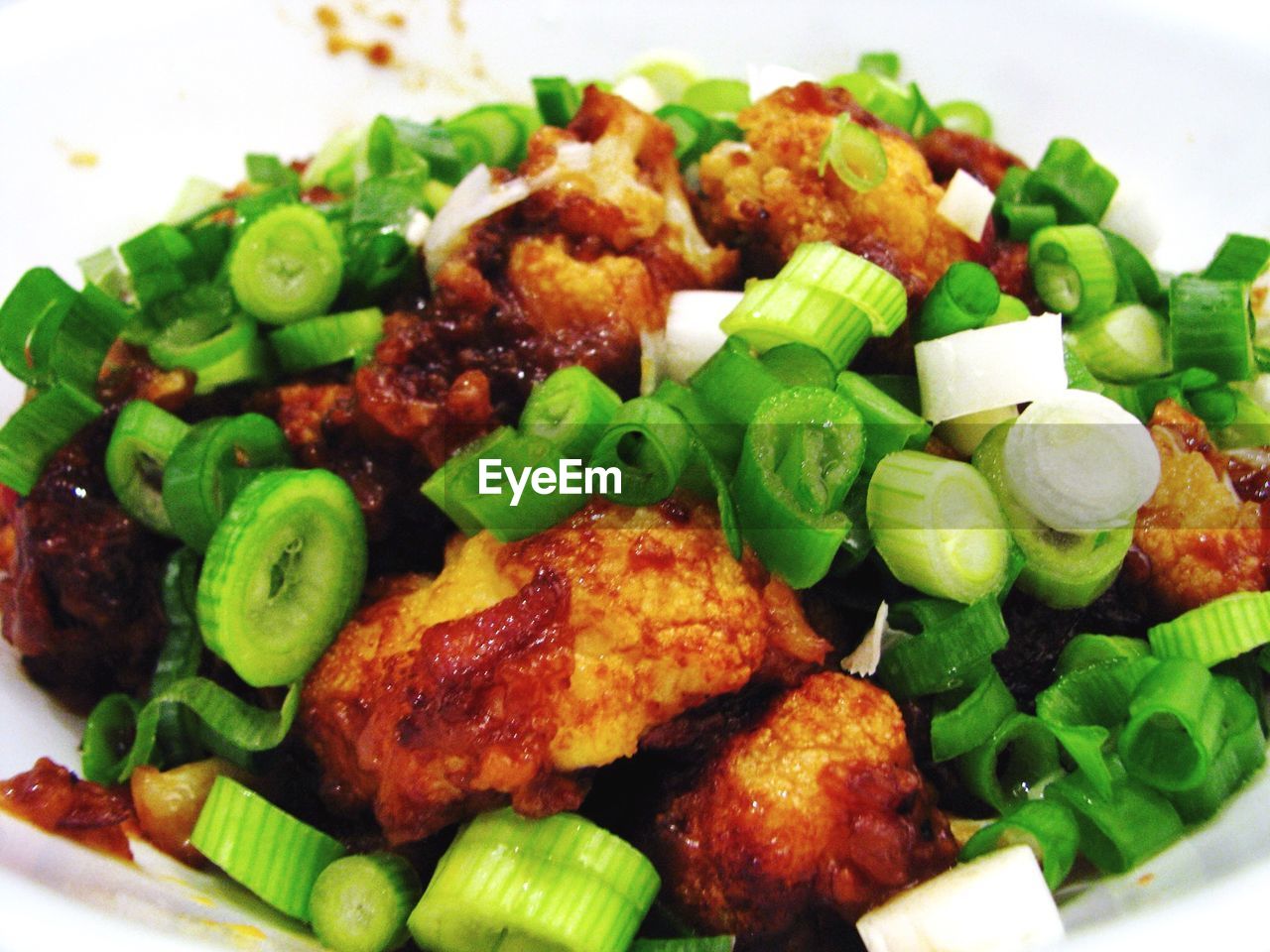 Close-up of gobi manchurian served in plate