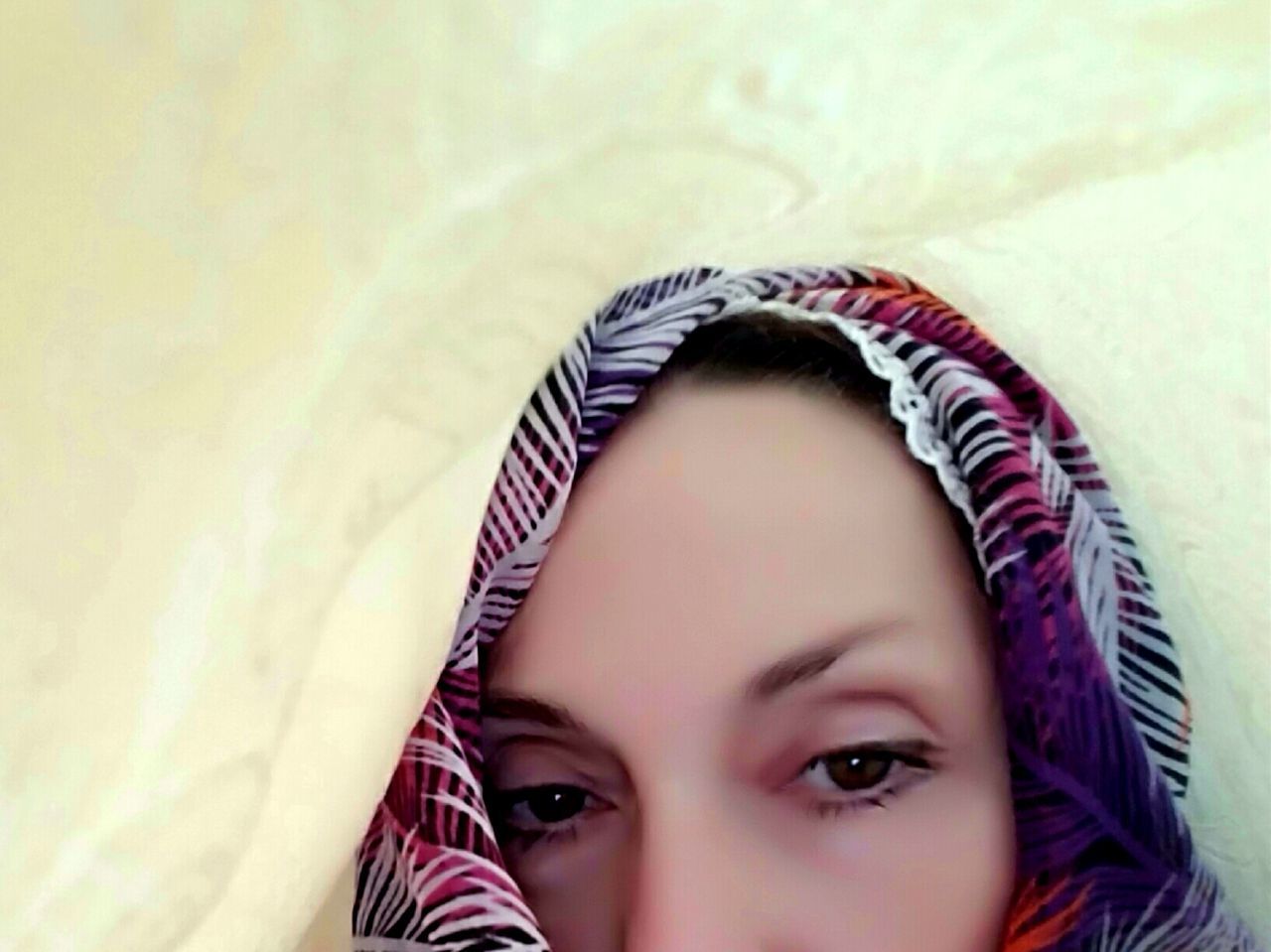 Cropped image of woman in fabric