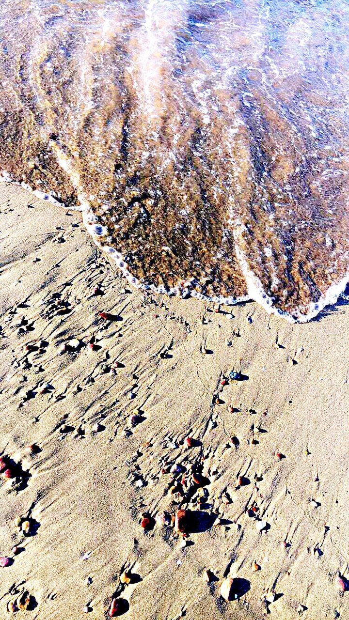 high angle view, full frame, aerial photography, day, land, nature, no people, backgrounds, beach, pattern, sand, water, beauty in nature, sunlight, outdoors, tranquility, geology, scenics - nature, soil