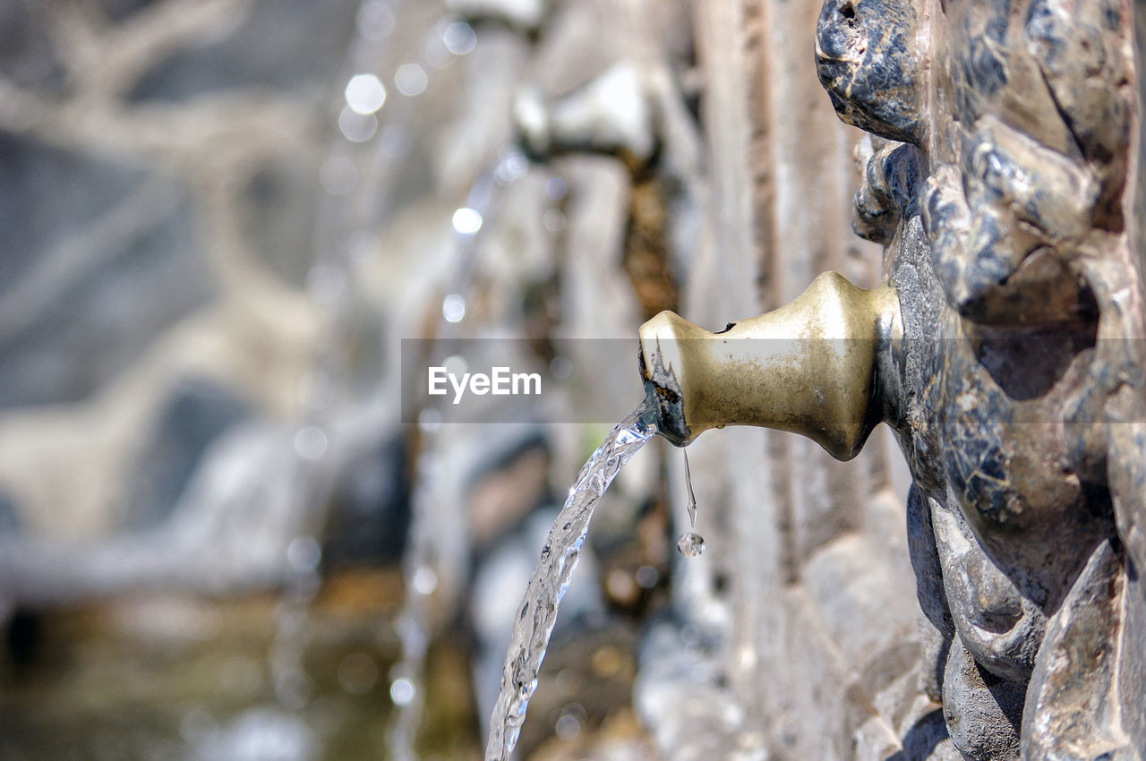 Close-up of xvii century water fountain in laujar de andarax, spain