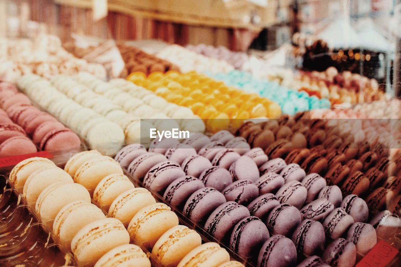 Full frame shot of candies for sale at market stall