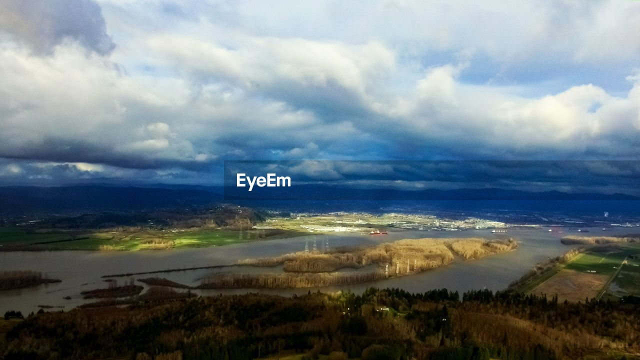 AERIAL VIEW OF FIELD AGAINST SKY