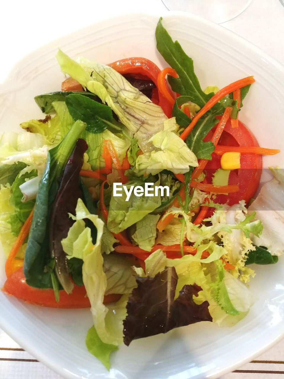 HIGH ANGLE VIEW OF SALAD IN PLATE