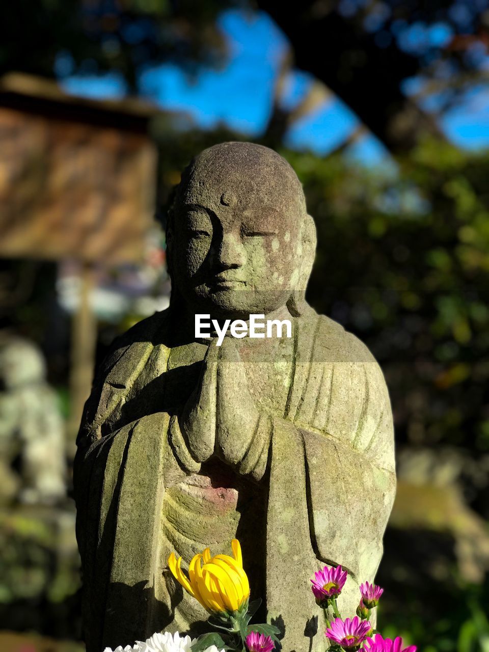 Close-up of old buddha statue