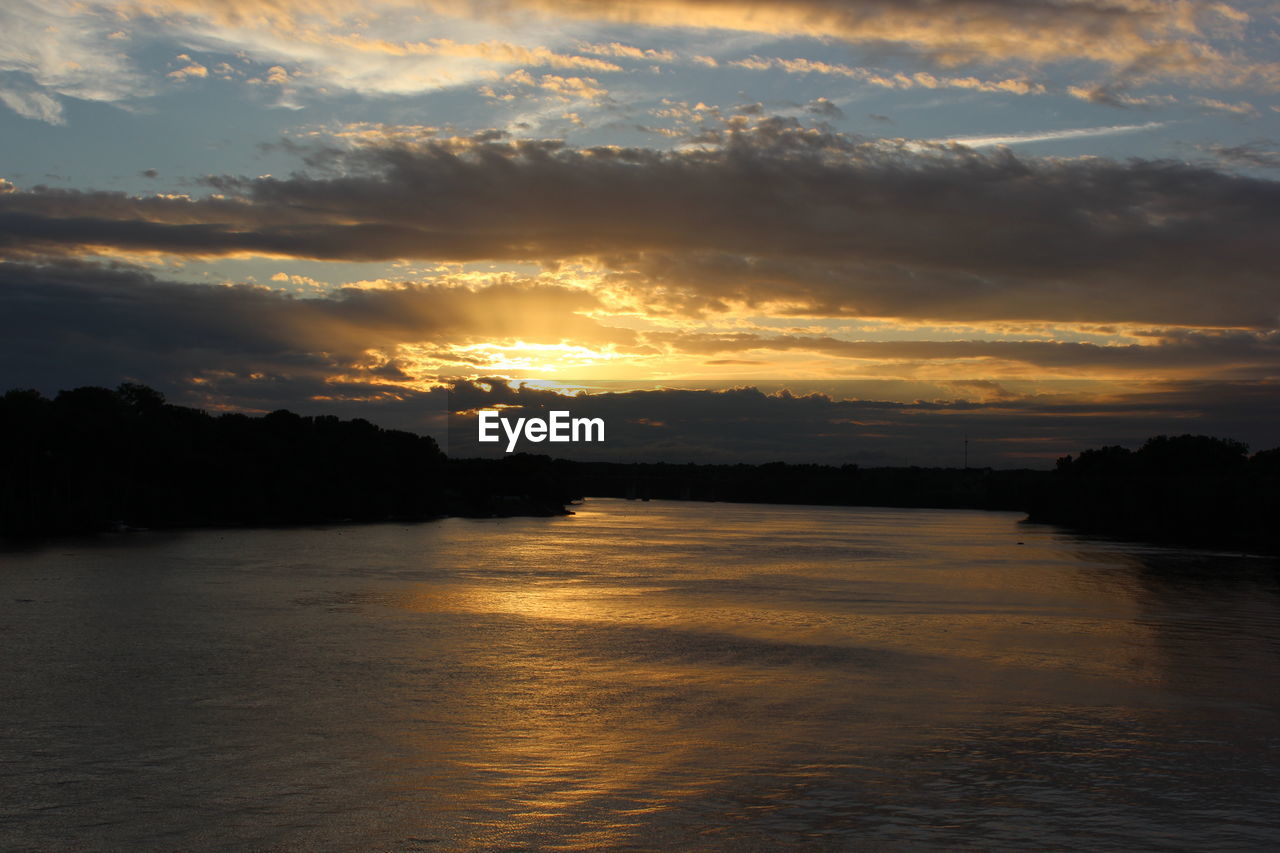 SCENIC VIEW OF SUNSET OVER SEA