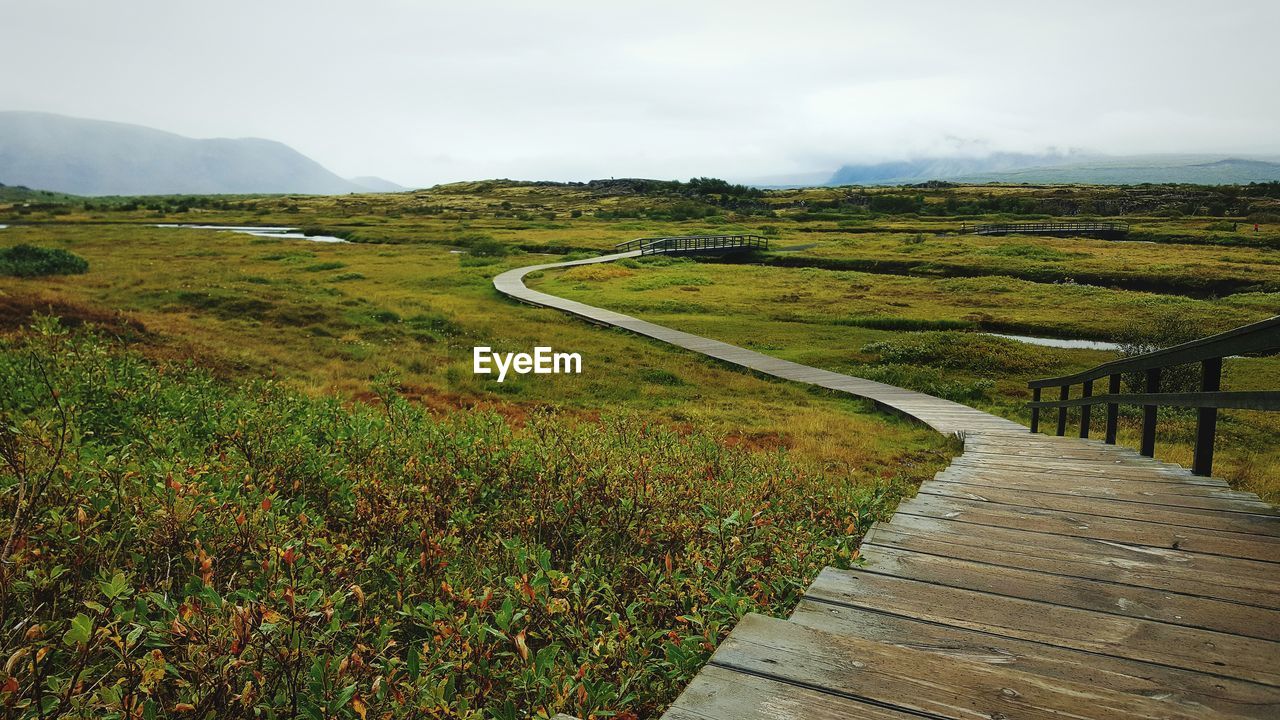 Scenic view of landscape at pingvellir national park