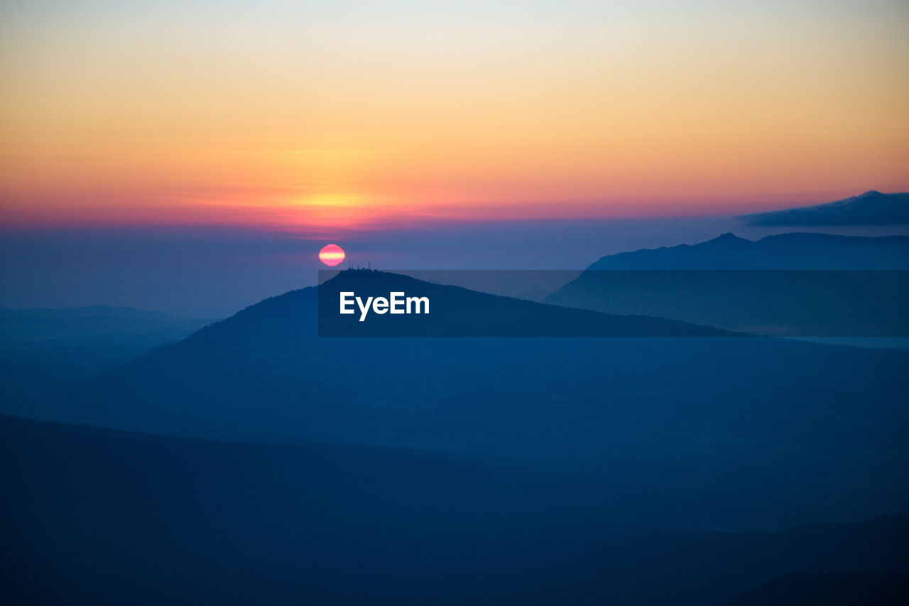 Sunrise,sky and beautiful light at the top of phu ruea,loei province, thailand 