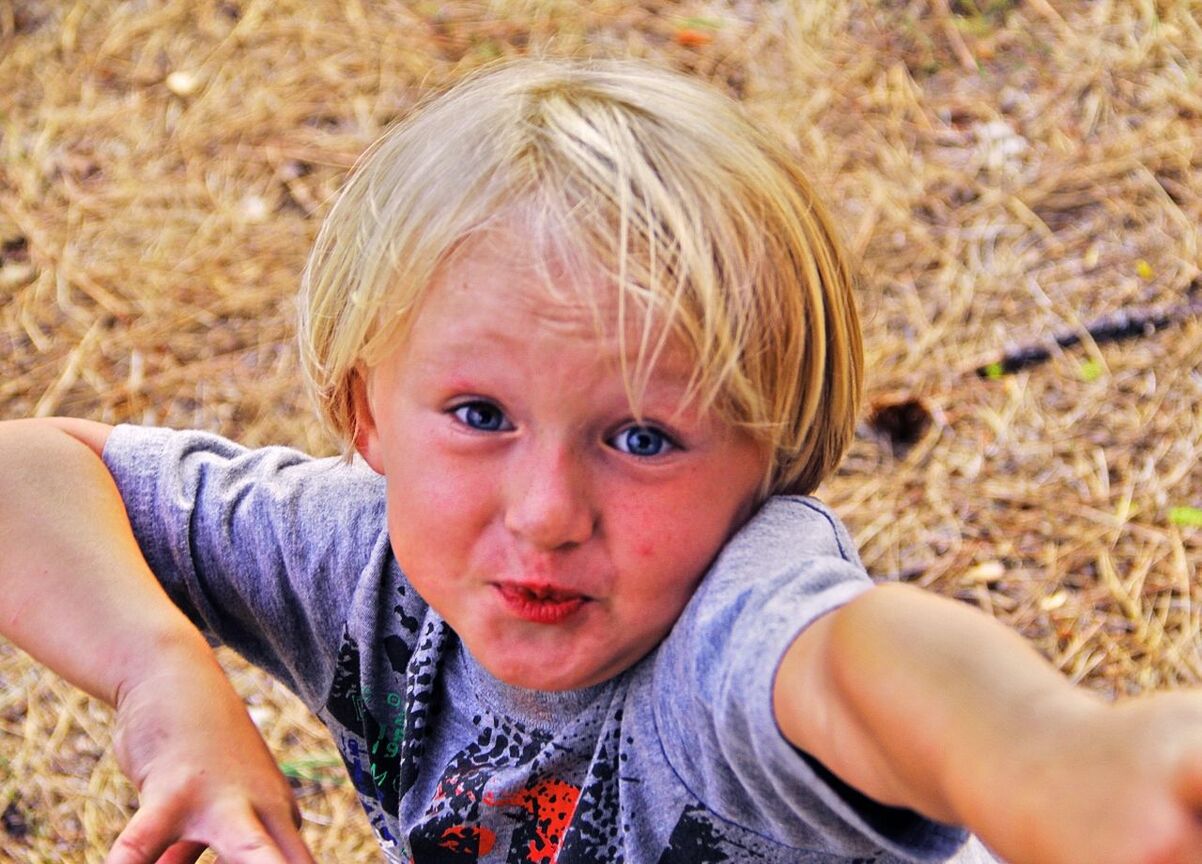 Portrait of boy playing