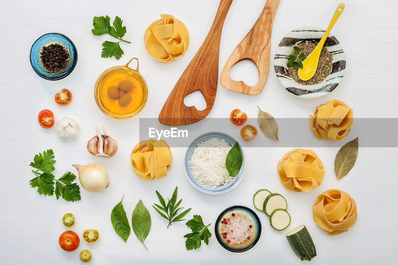 High angle view of food on table