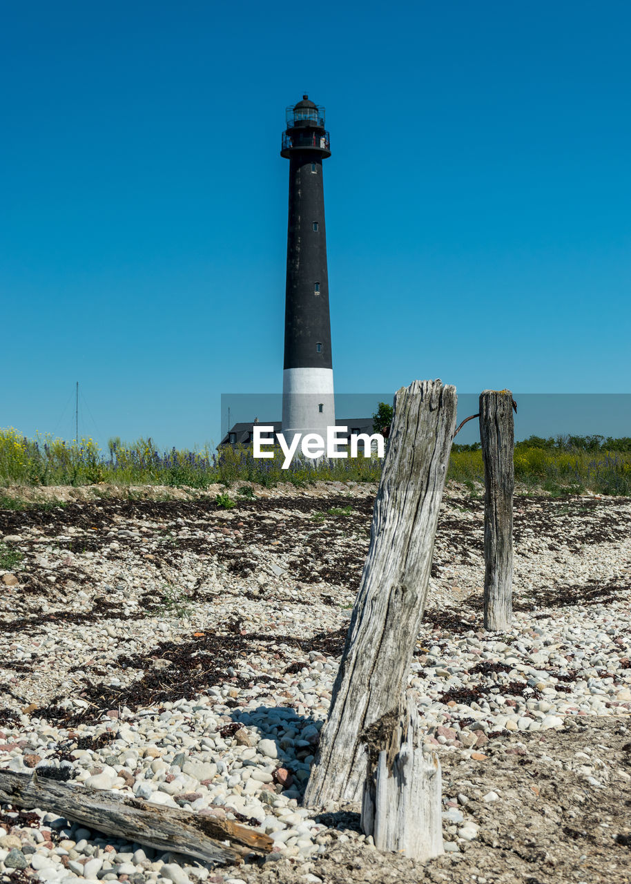 Sightseeing of saaremaa island in sunny clear day . sorve lighthouse, saaremaa island, estonia