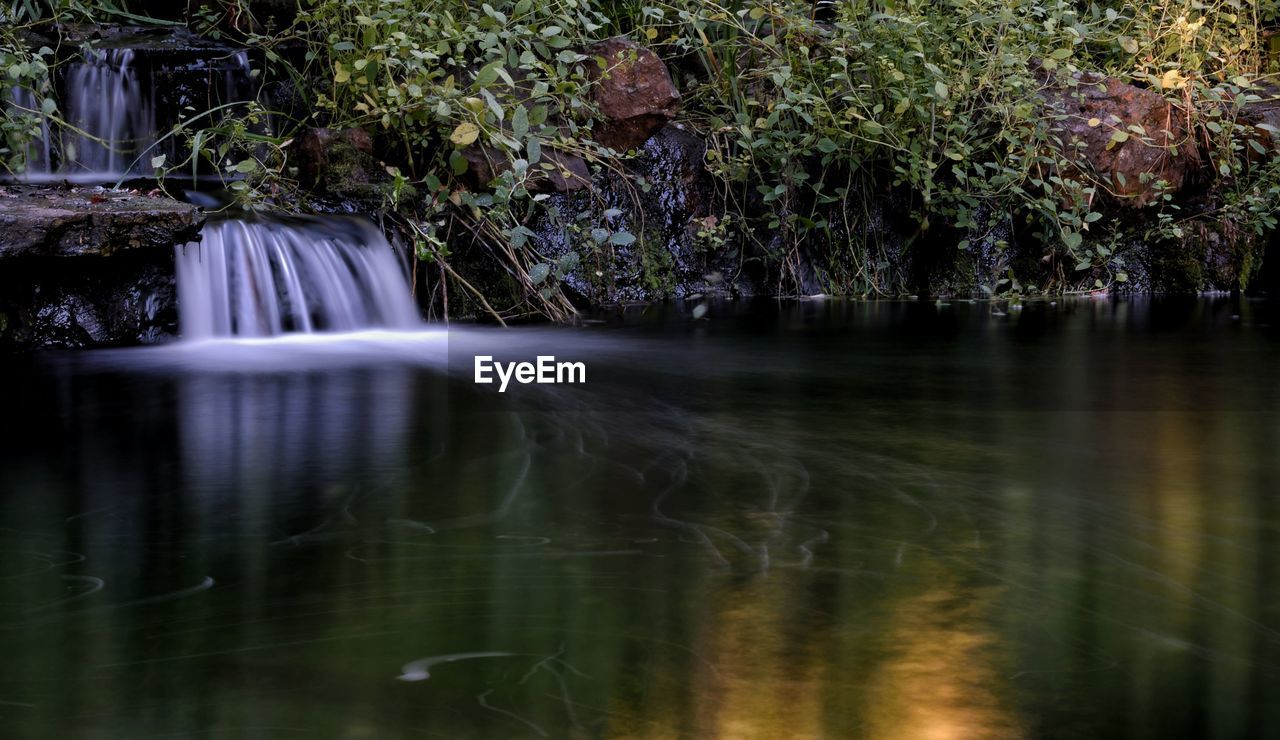 SCENIC VIEW OF WATERFALL IN TREES