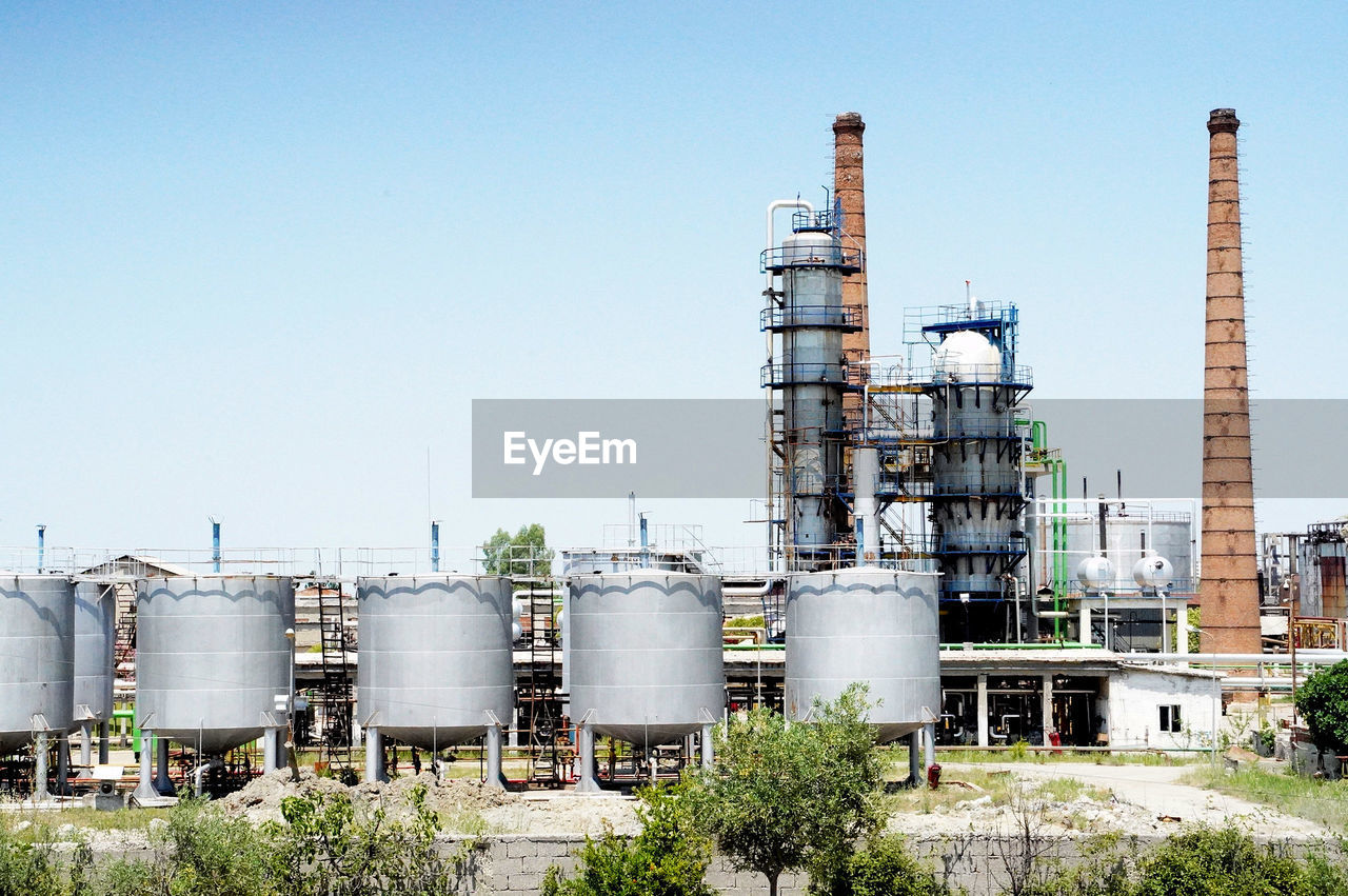 Old power refinery with chimneys