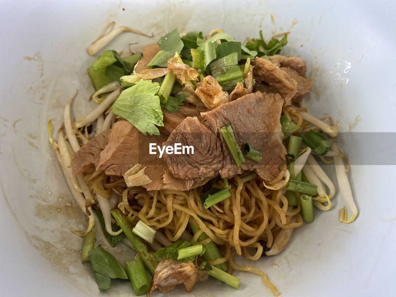 High angle view of meal served in plate