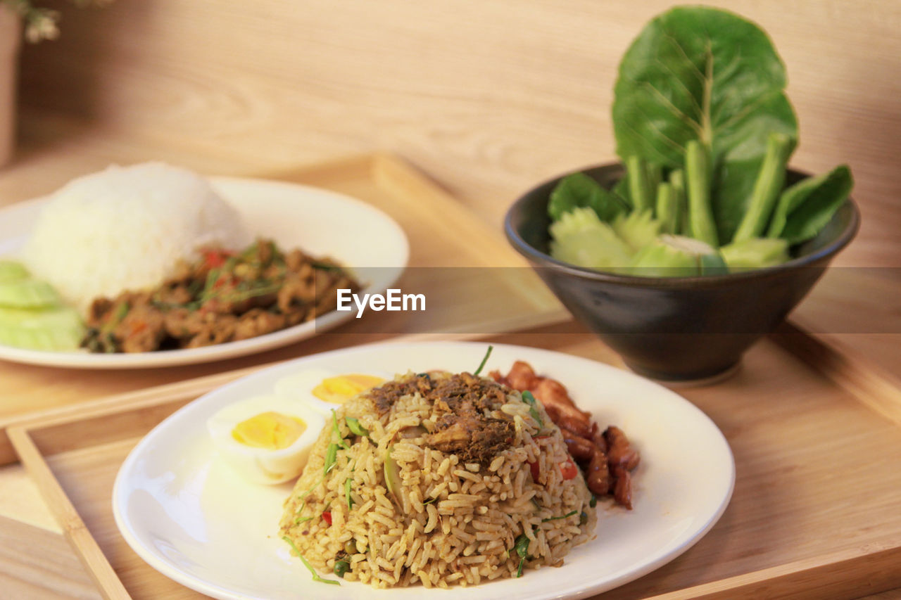 Close-up of food in plate on table