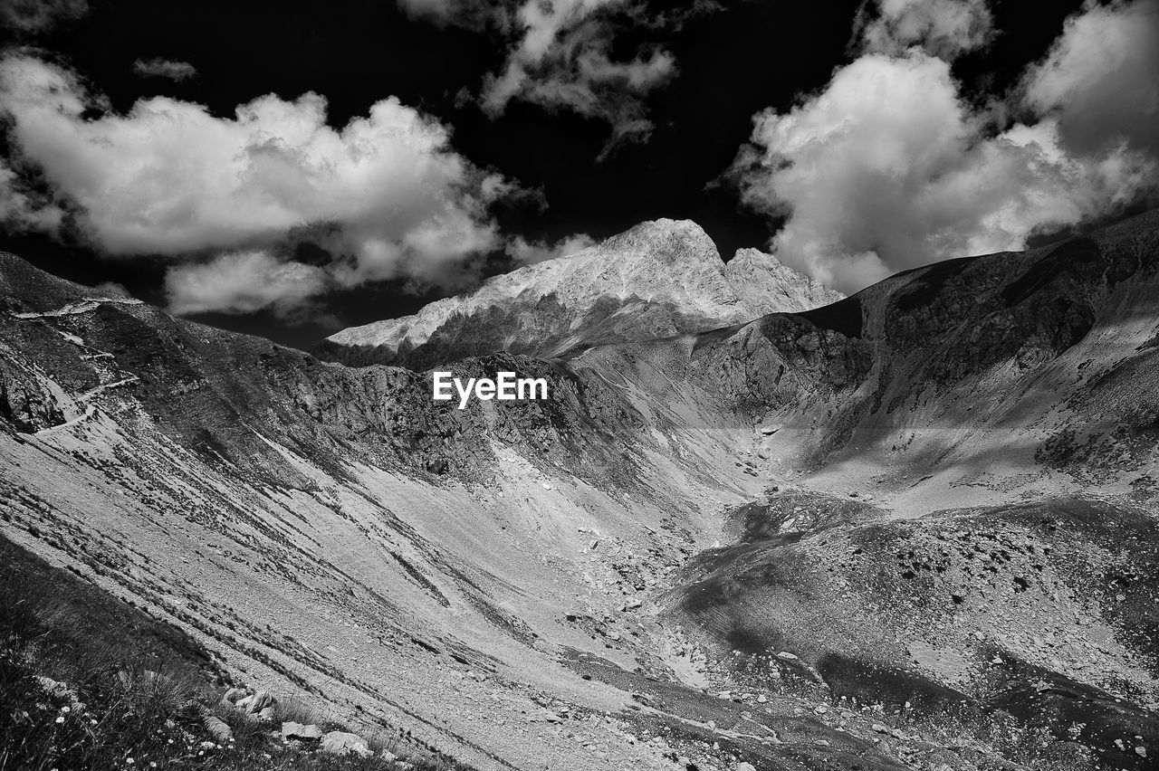 Low angle view of mountain against sky