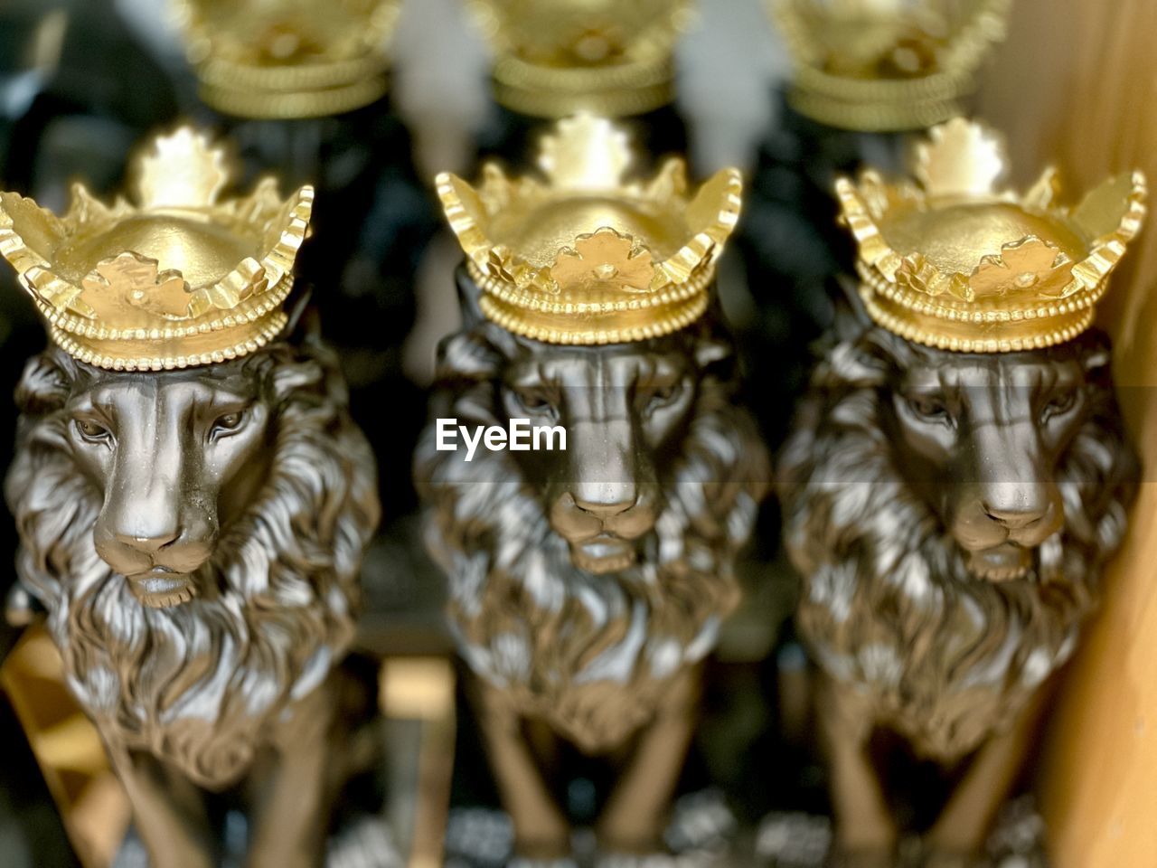 crown, gold, no people, craft, close-up, representation, selective focus, royalty, ornate, indoors, statue, focus on foreground