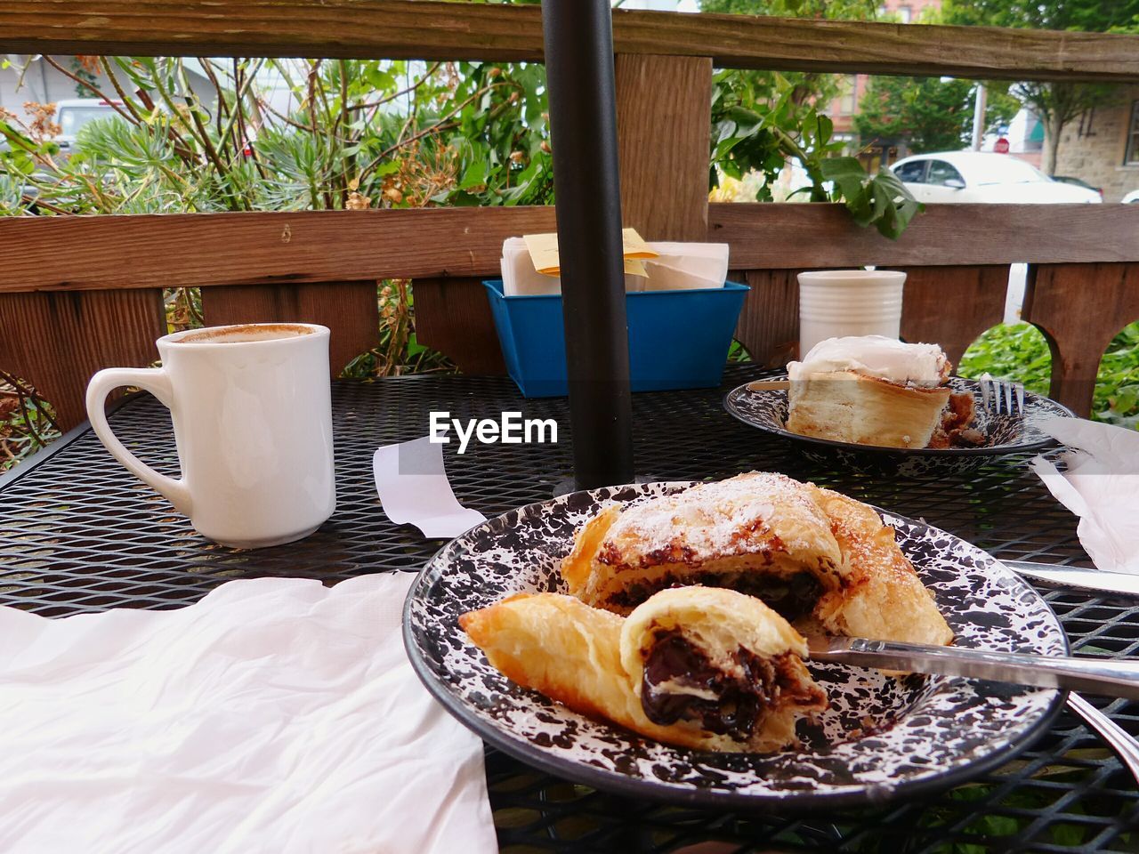 Close-up of breakfast served on table