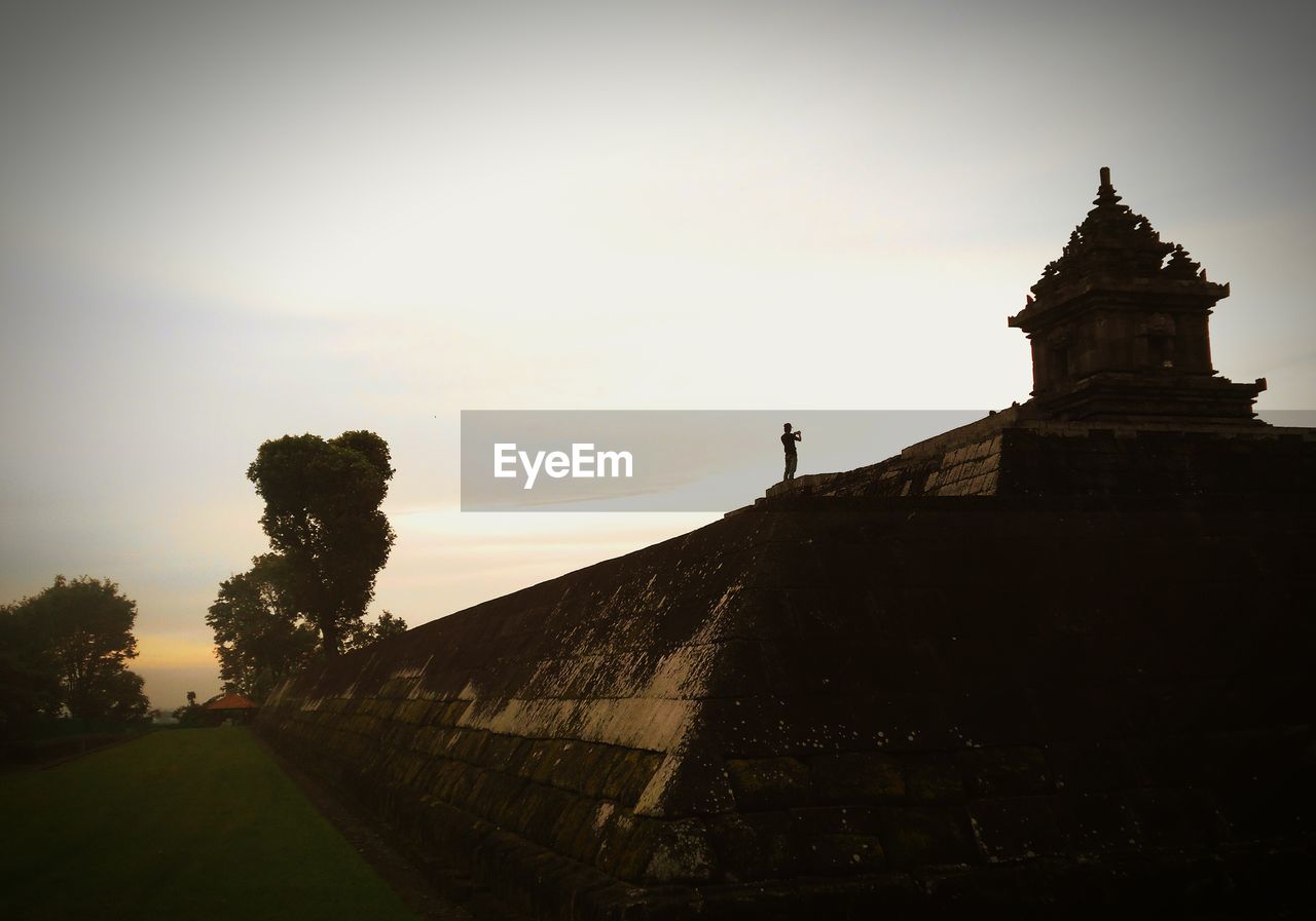 Low angle view of fort against sky