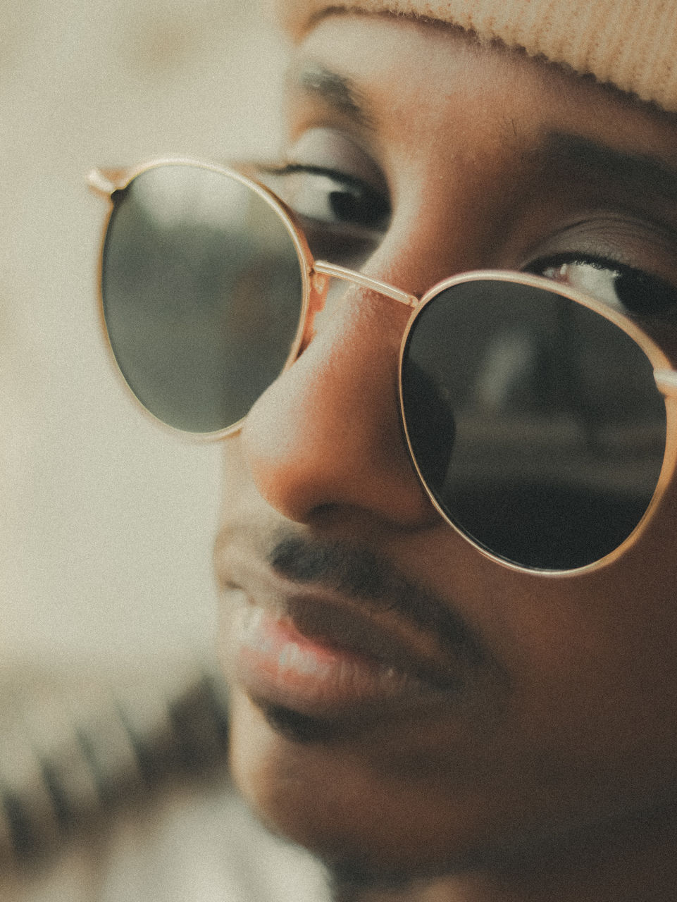 Close-up of man wearing sunglasses