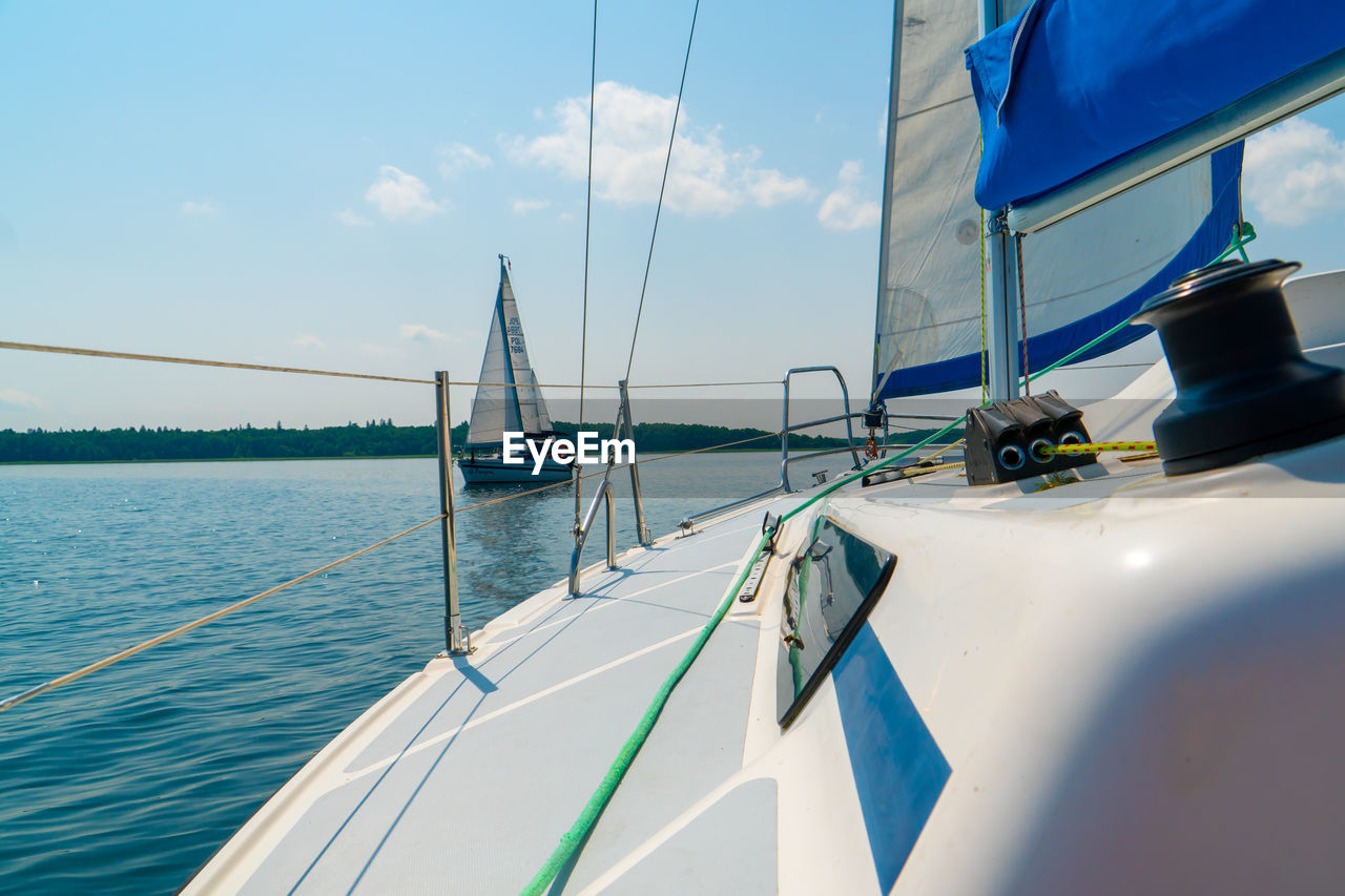 Beautiful sailboat sailing sails blue mediterranean