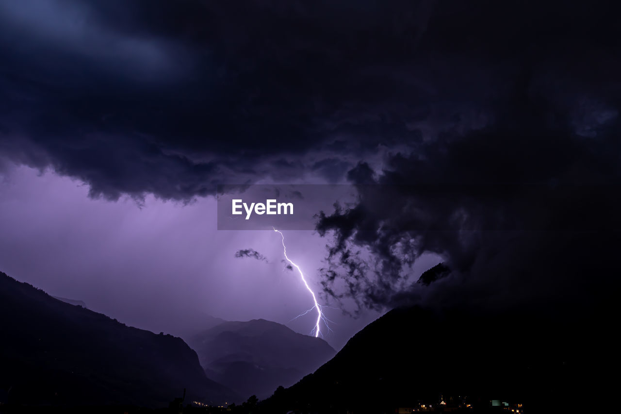 Low angle view of lightning in sky