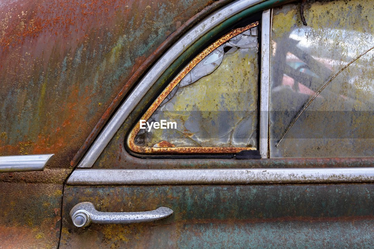 Close-up of rusty car