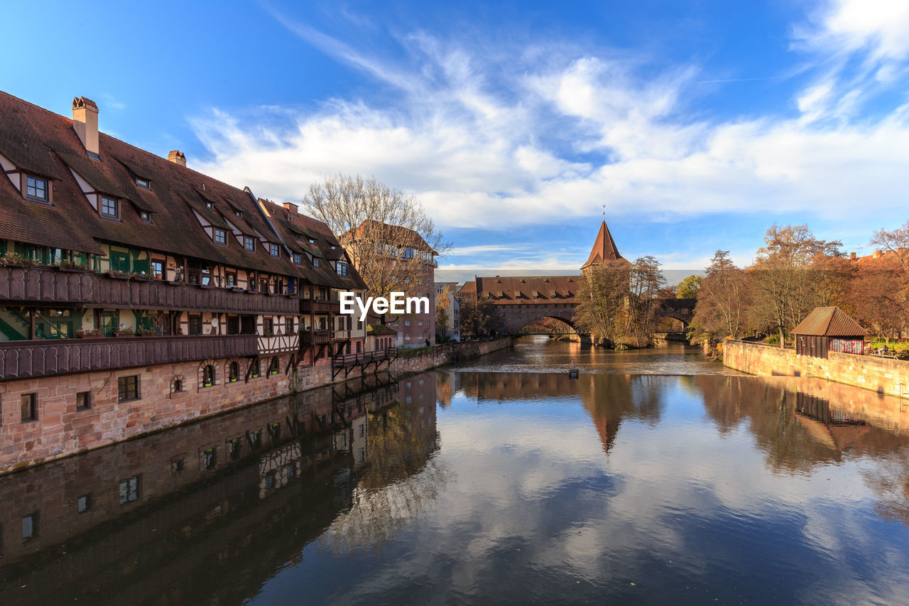 Reflection of buildings in water
