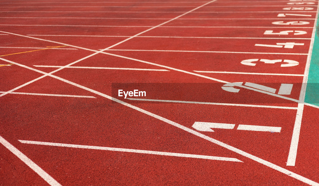 Full frame shot of running track