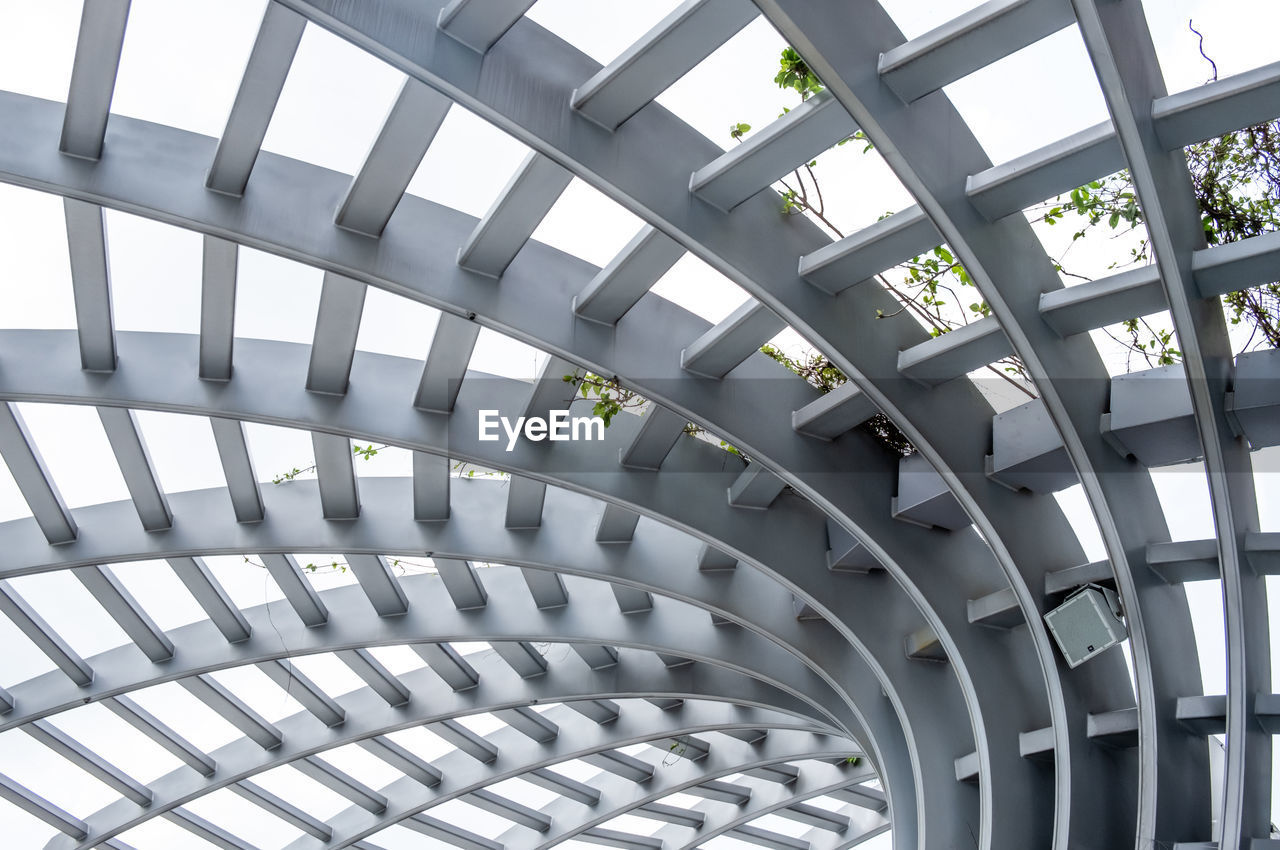 Low angle view of skylight in building