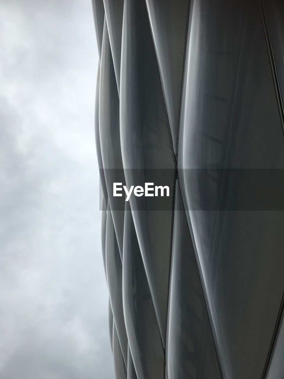 Low angle view of modern building against clear sky