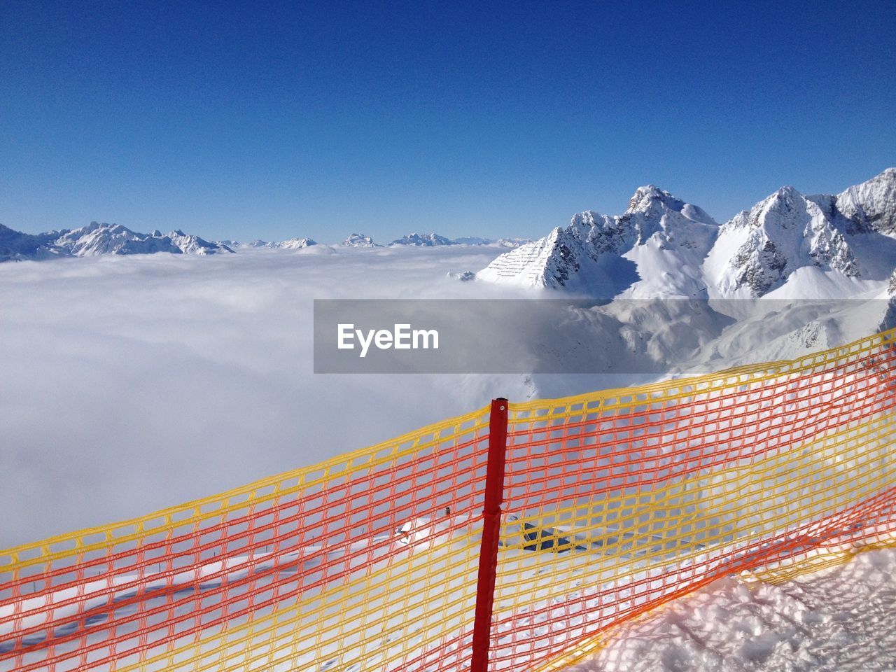 Scenic view of snow covered mountains