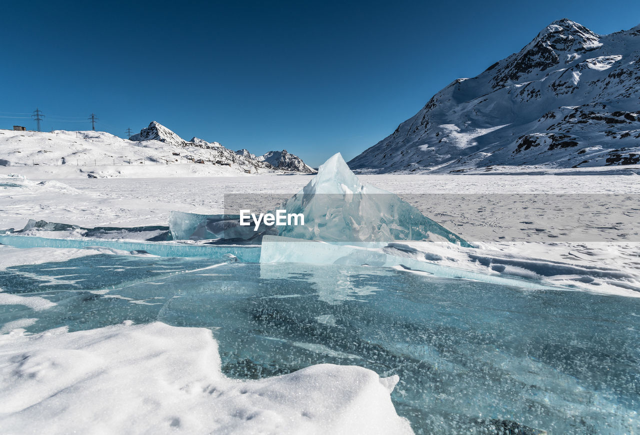 SCENIC VIEW OF SNOWCAPPED MOUNTAINS AGAINST SKY DURING WINTER