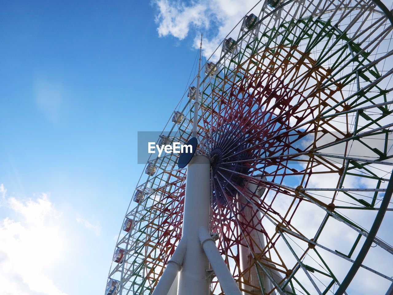 LOW ANGLE VIEW OF FERRIS WHEEL BY SKY